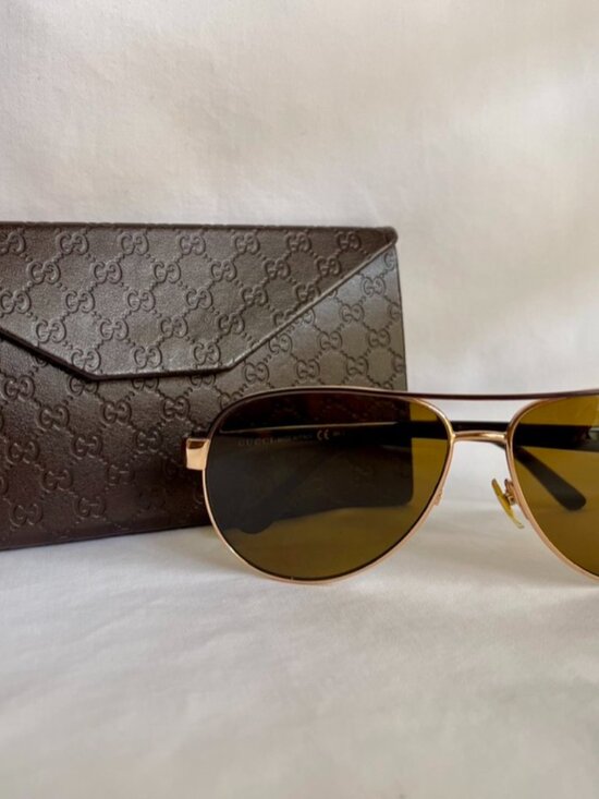 Gucci Aviator, Rose gold sunglasses, original case, like new main image 8